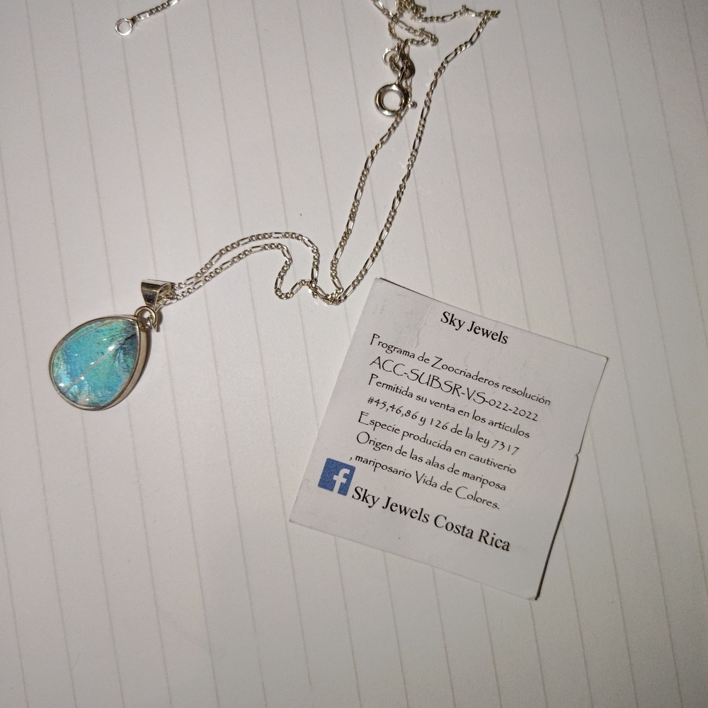 Sky Jewels Silver and Blue Teardrop Necklace